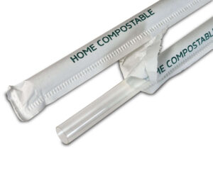 clear biodegradable plastic drinking straws wrapped